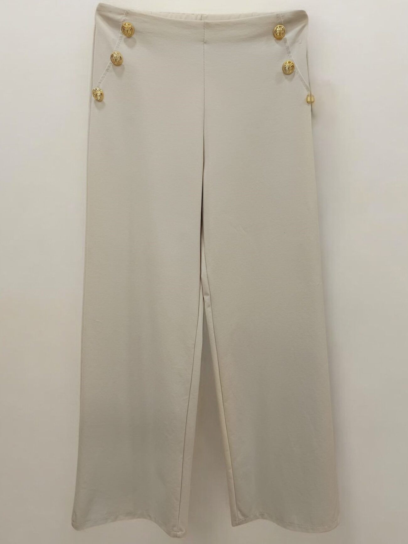 Pantalón de punto elástico tiro alto para mujer