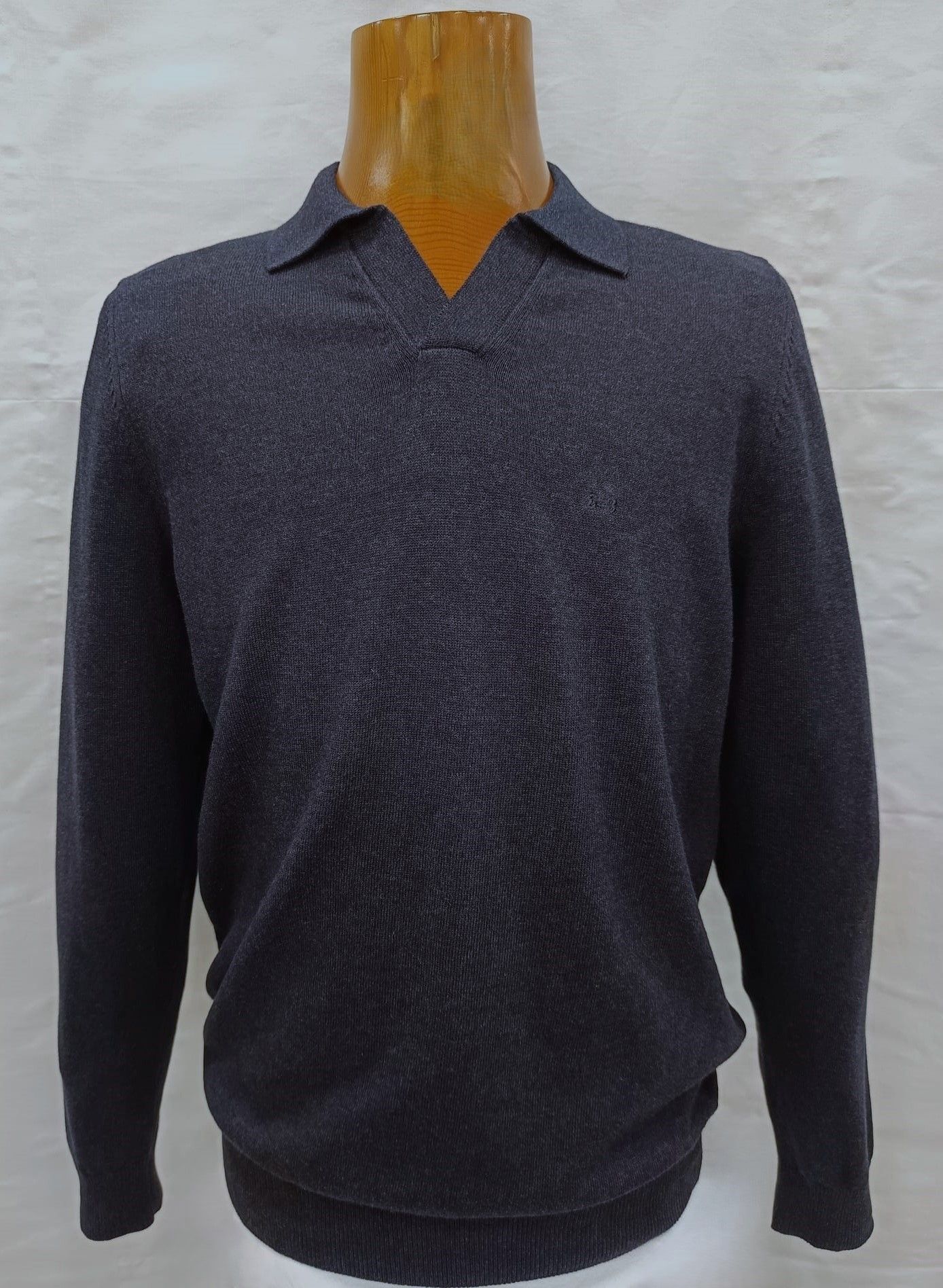 Jersey teckel de algodón cuello polo marino hombre