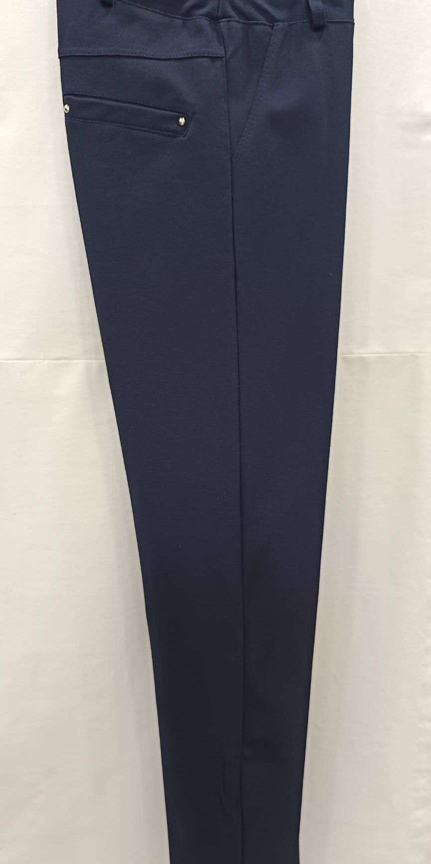 Pantalón de punto marino tiro alto corte chino mujer