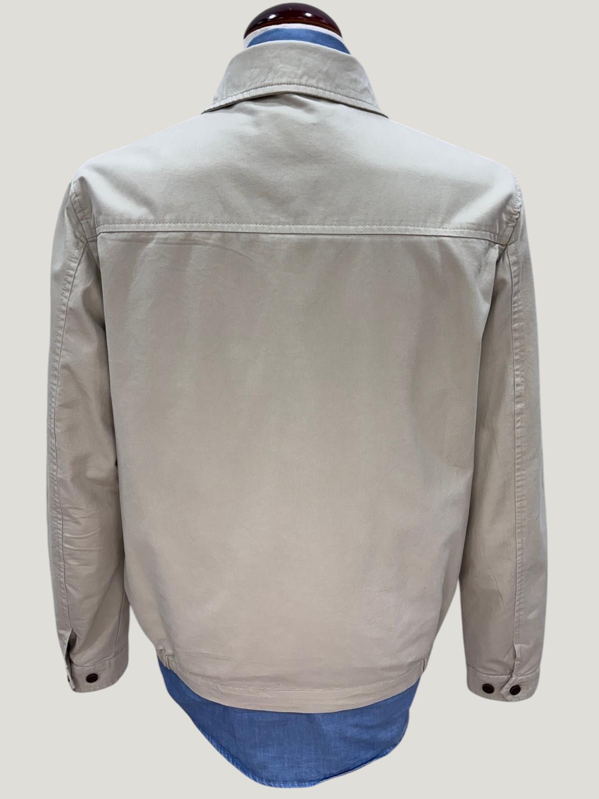 Chaqueta de algodón con cremallera beige para hombre - Imagen 6