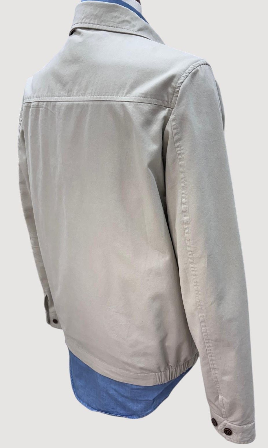 Chaqueta de algodón con cremallera beige para hombre - Imagen 5