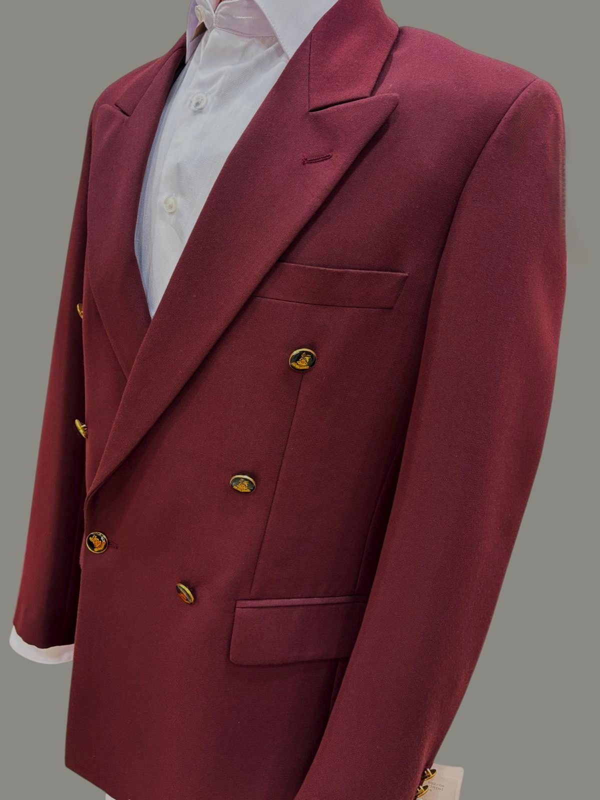 Chaqueta cruzada burdeos doble botonadura y solapas hombre