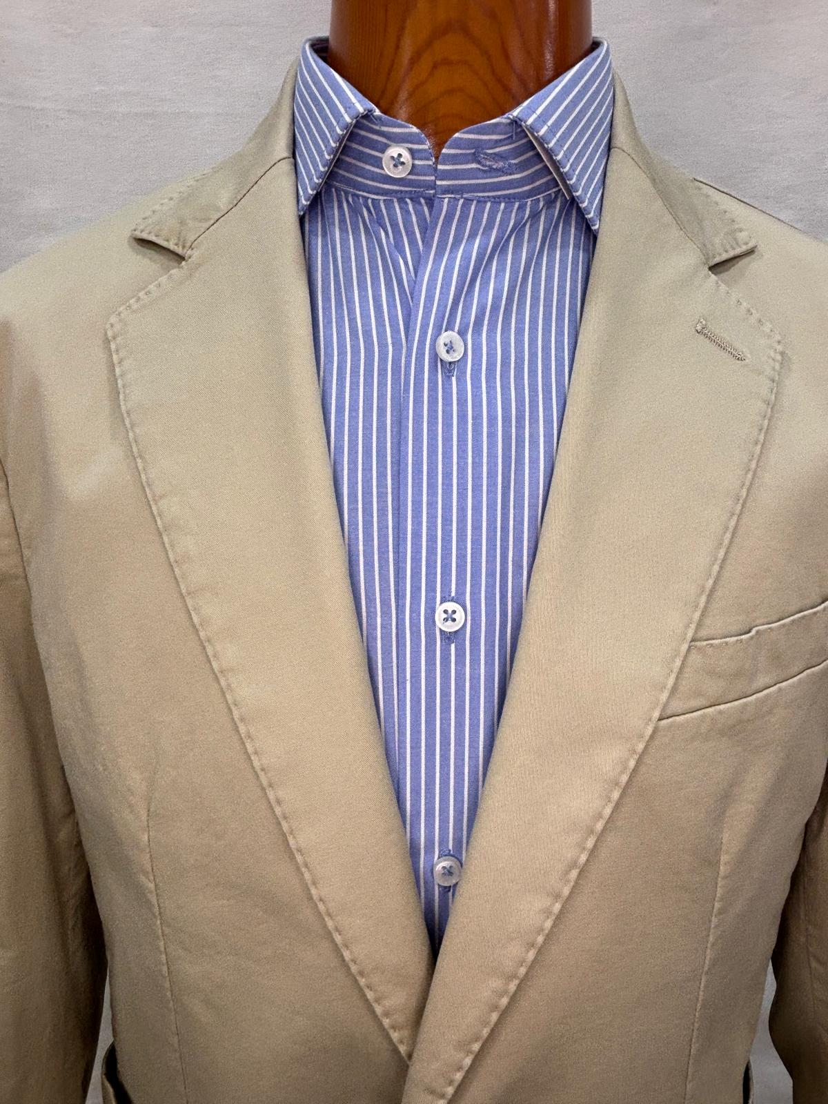 Americana de algodón tailored fit con bolsillos de parche hombre - Imagen 2