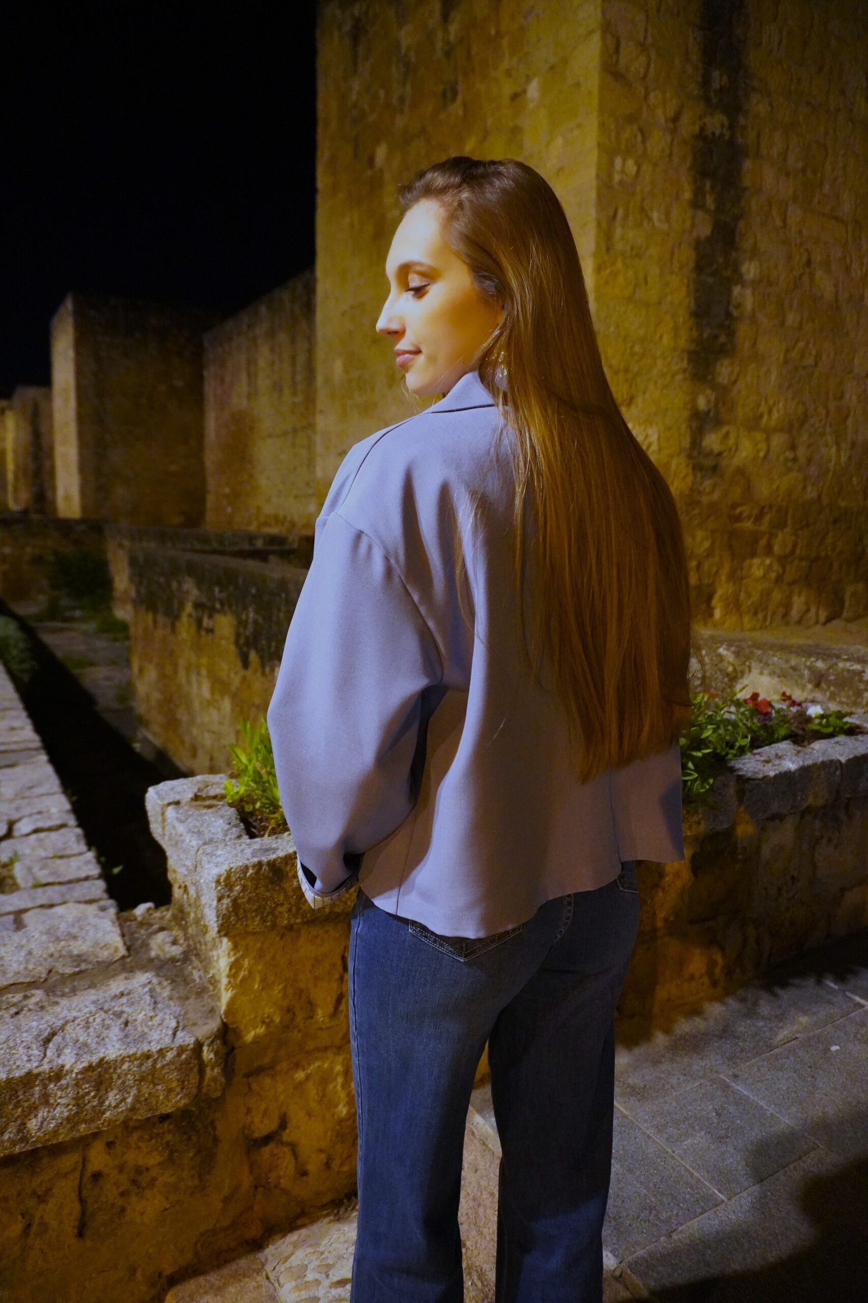 Chaqueta abotonada corte recto con bolsillos mujer - Imagen 7
