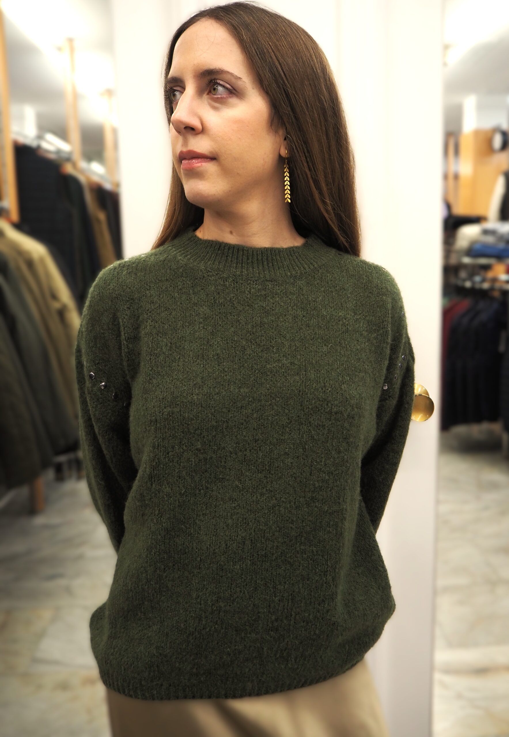 Jersey de punto gordito con tachuelas mujer - Imagen 4