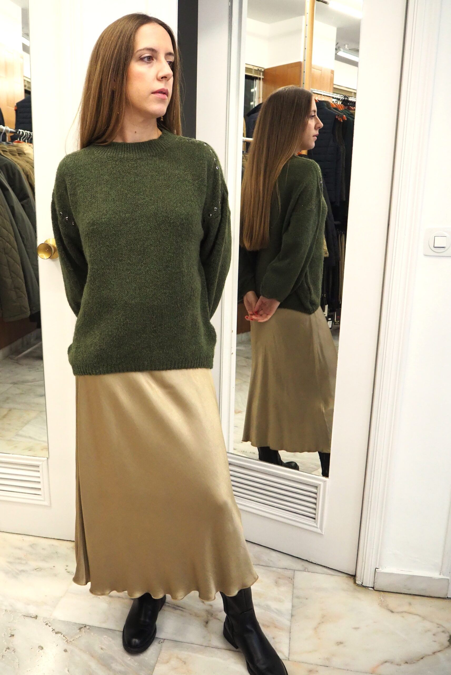 Jersey de punto gordito con tachuelas mujer - Imagen 5
