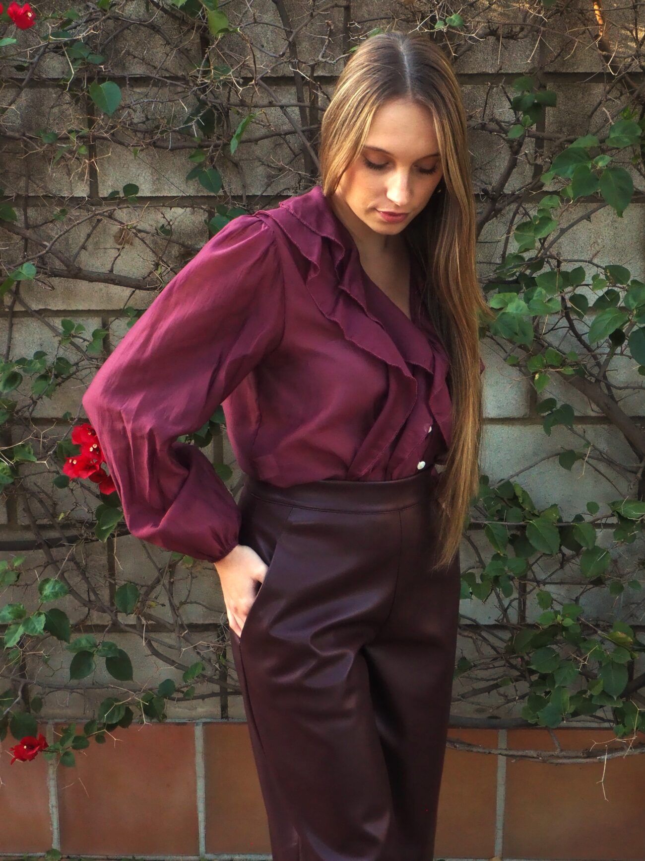 Blusa vaporosa con volantes cascada mujer