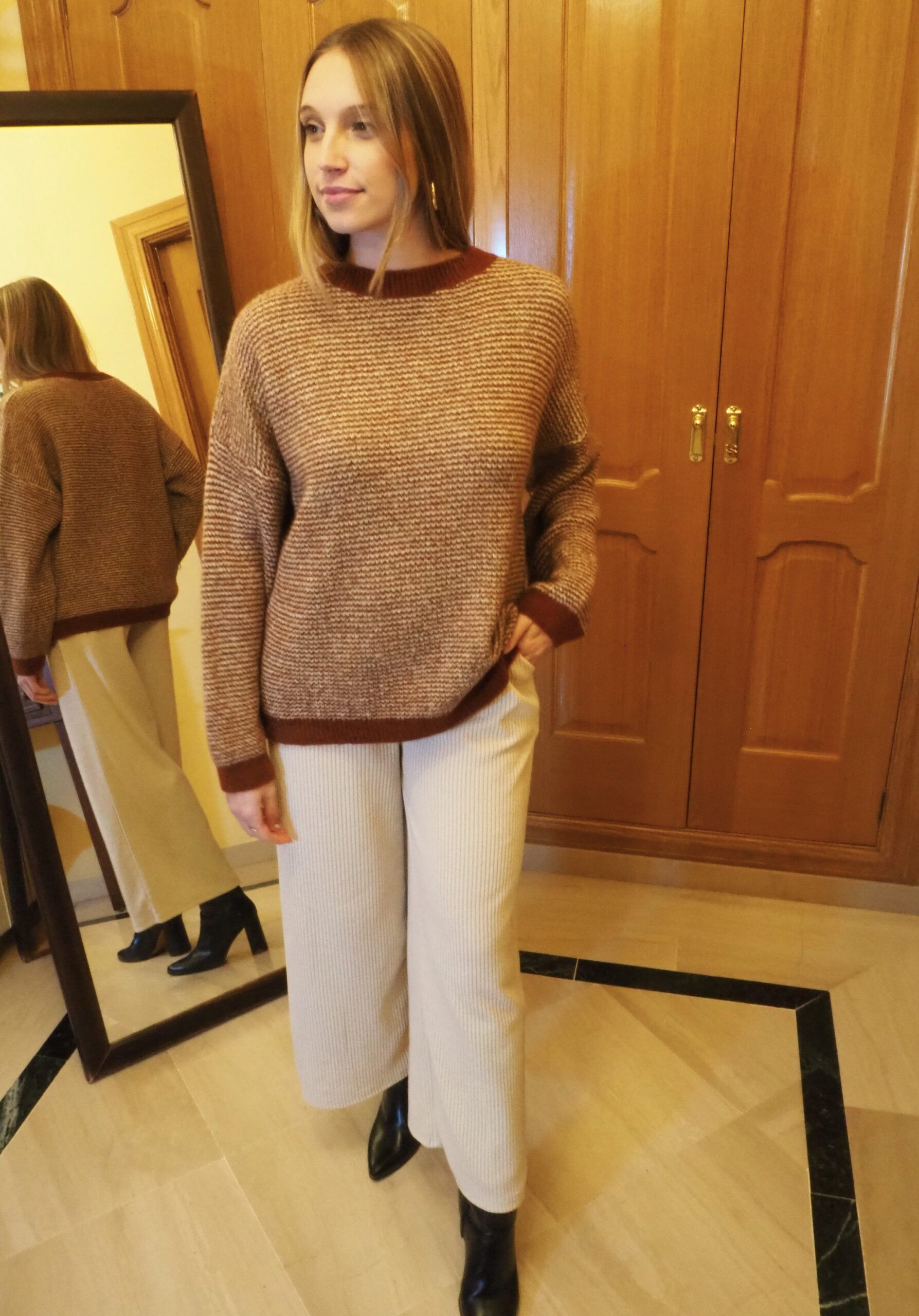 Jersey oversize jaspeado de punto gordito mujer - Imagen 2
