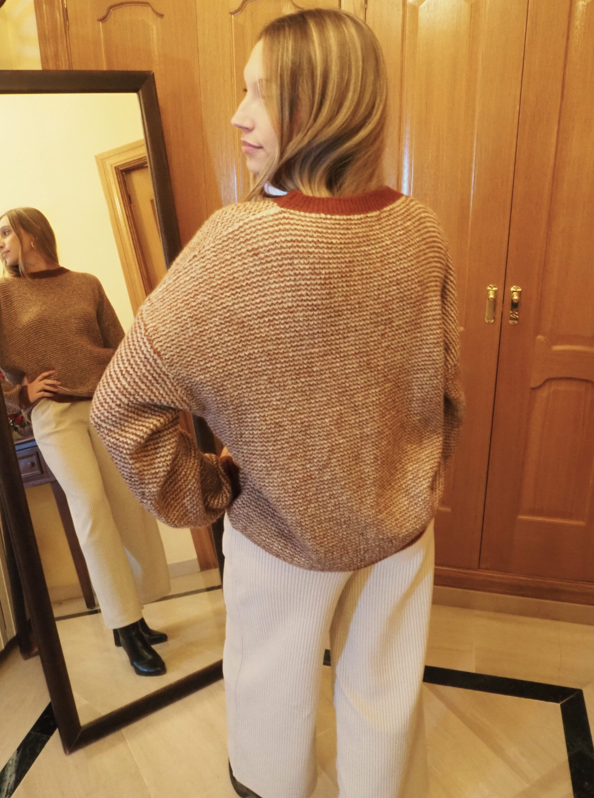 Jersey oversize jaspeado de punto gordito mujer - Imagen 3