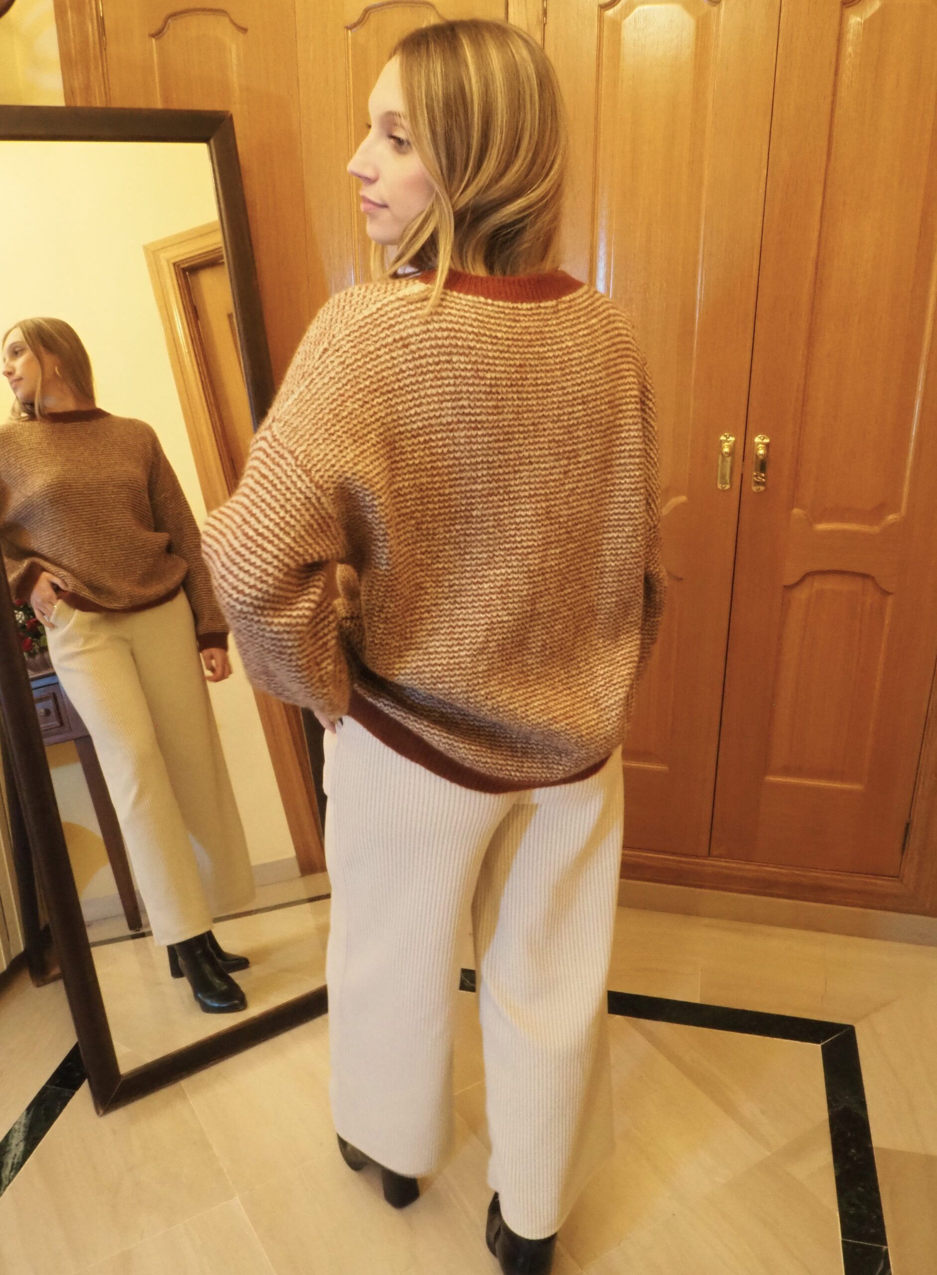 Jersey oversize jaspeado de punto gordito mujer - Imagen 4