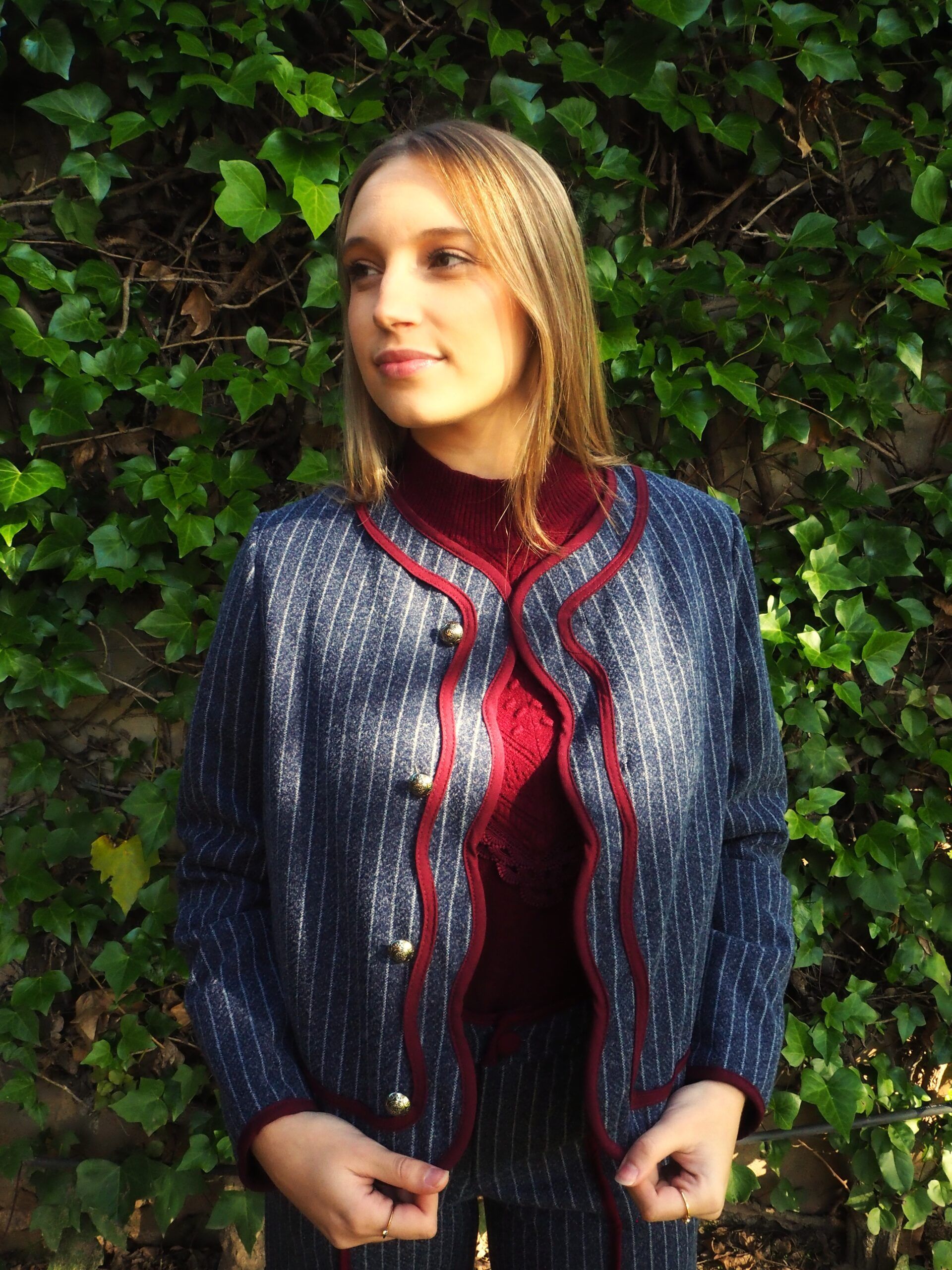 Chaqueta lana raya diplomática mujer - Imagen 3