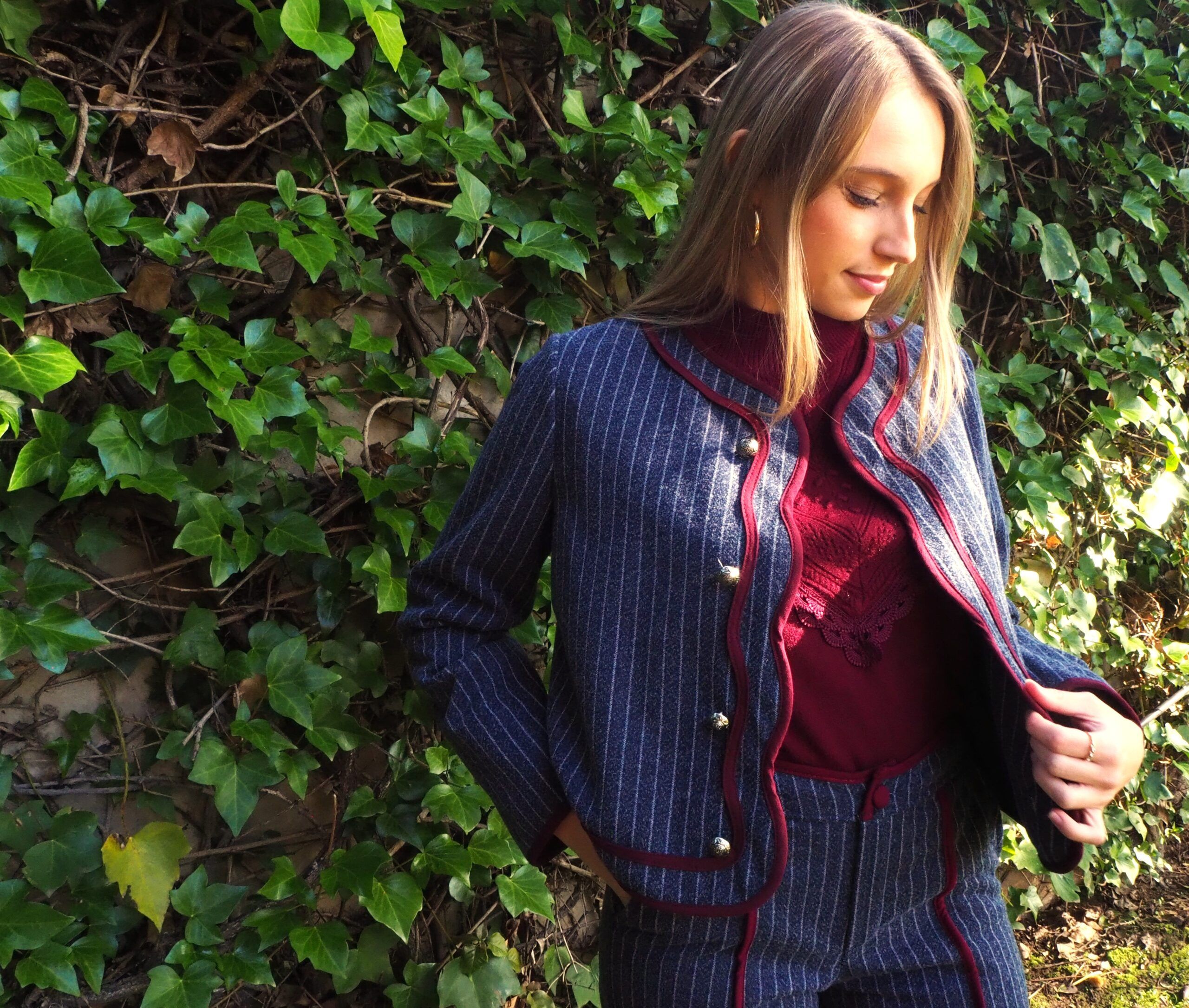 Chaqueta lana raya diplomática mujer - Imagen 4