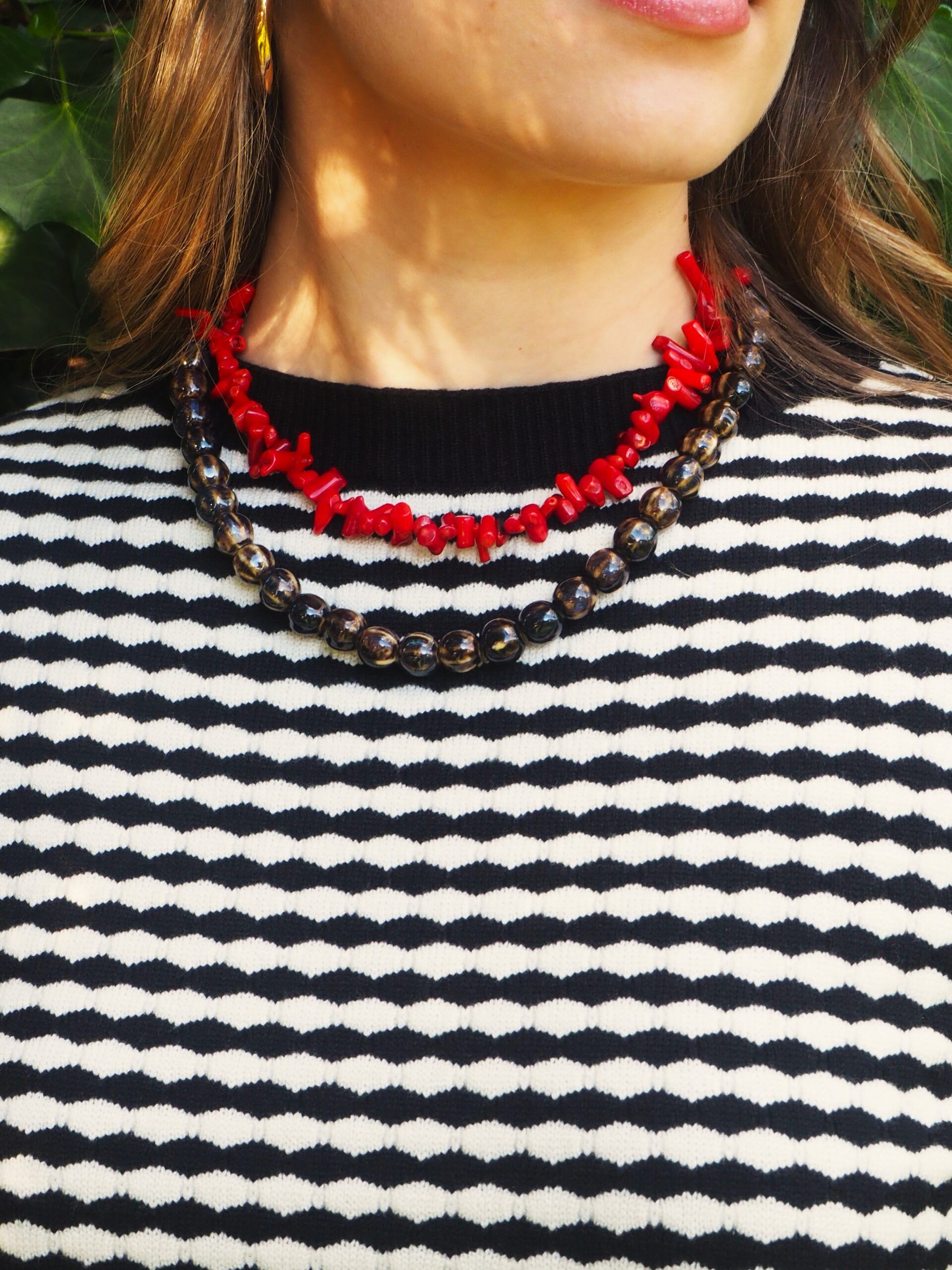Collar de corales con cierre marinero dorado mujer - Imagen 2