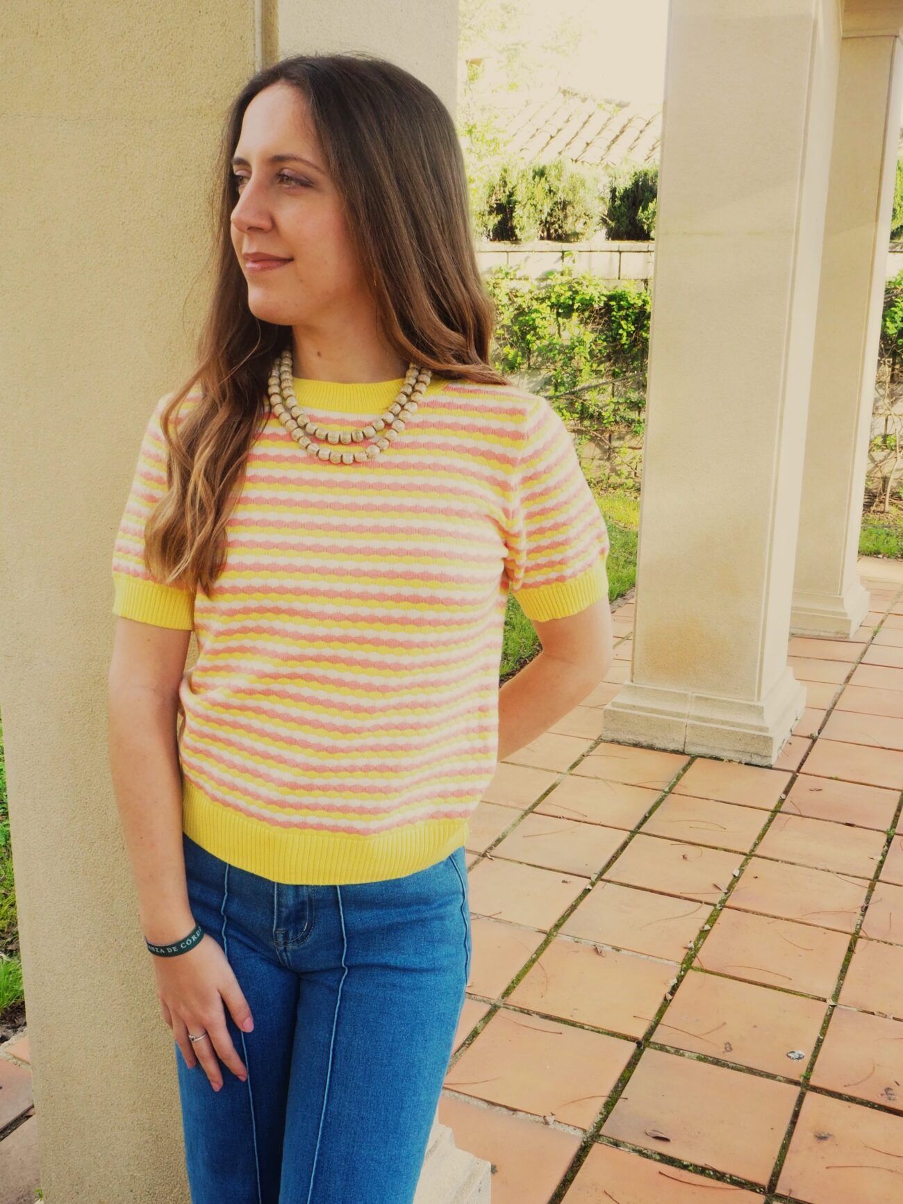 Jersey punto manga corta y cuello redondo fluor