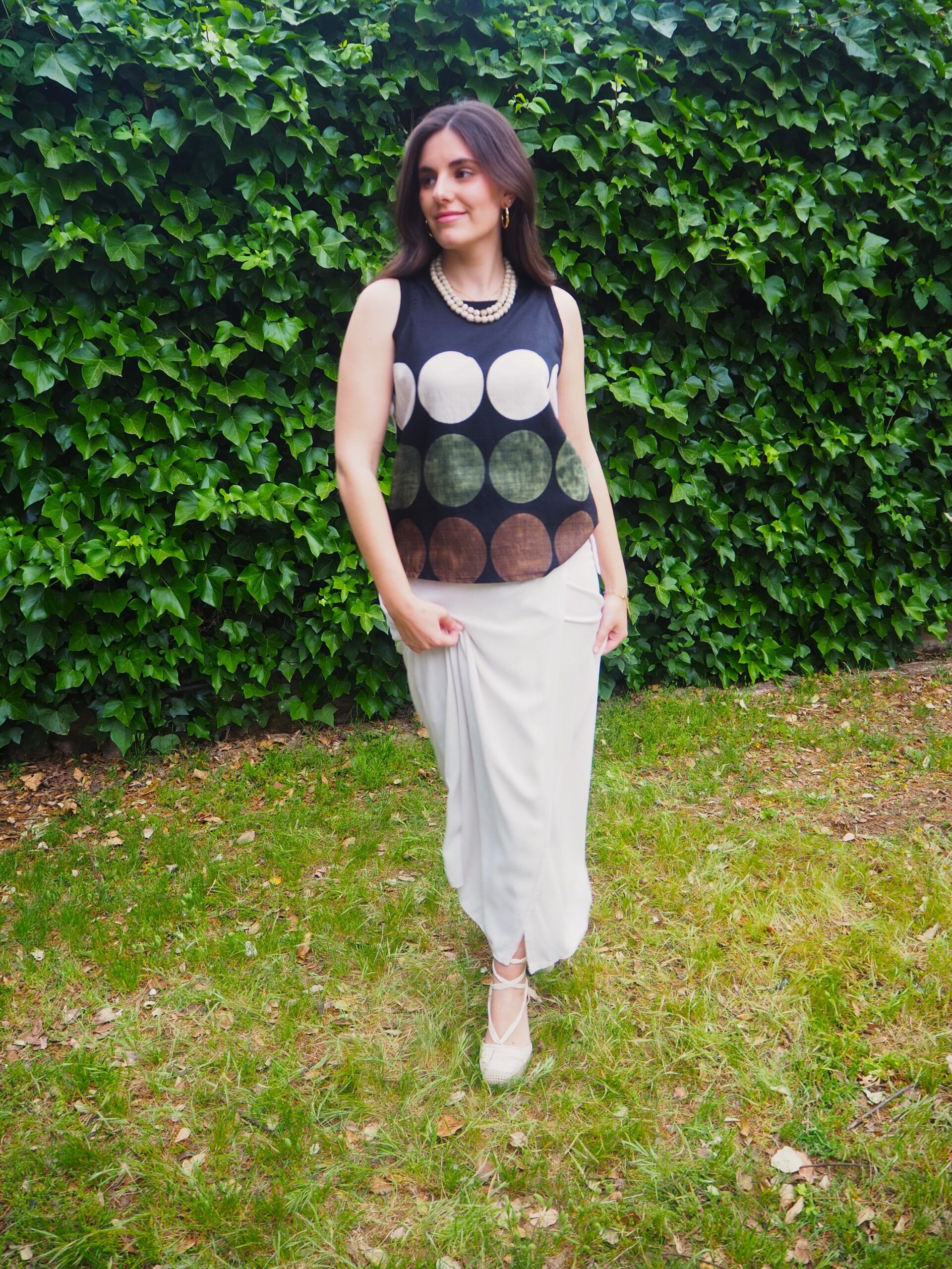 Pareo midi fluido con cinturilla y lazada mujer - Imagen 5