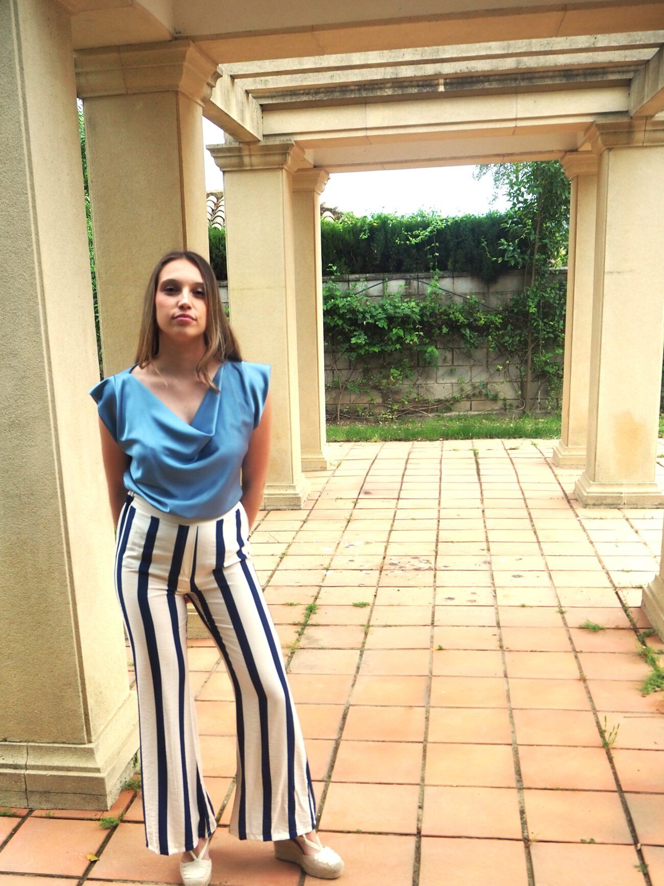 Pantalón raya marinera mujer