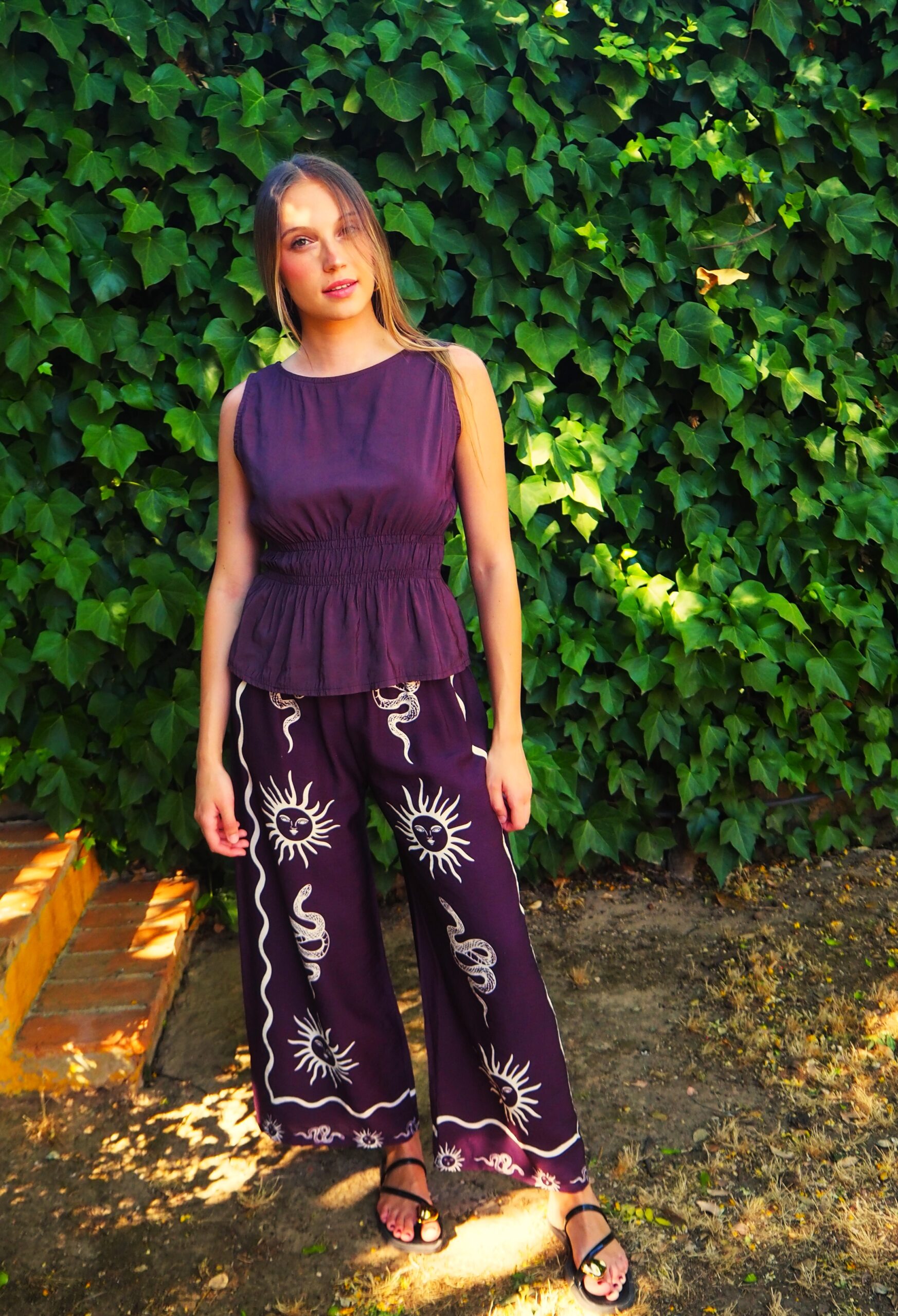 Pantalón recto de tiro alto venus morado - Imagen 5