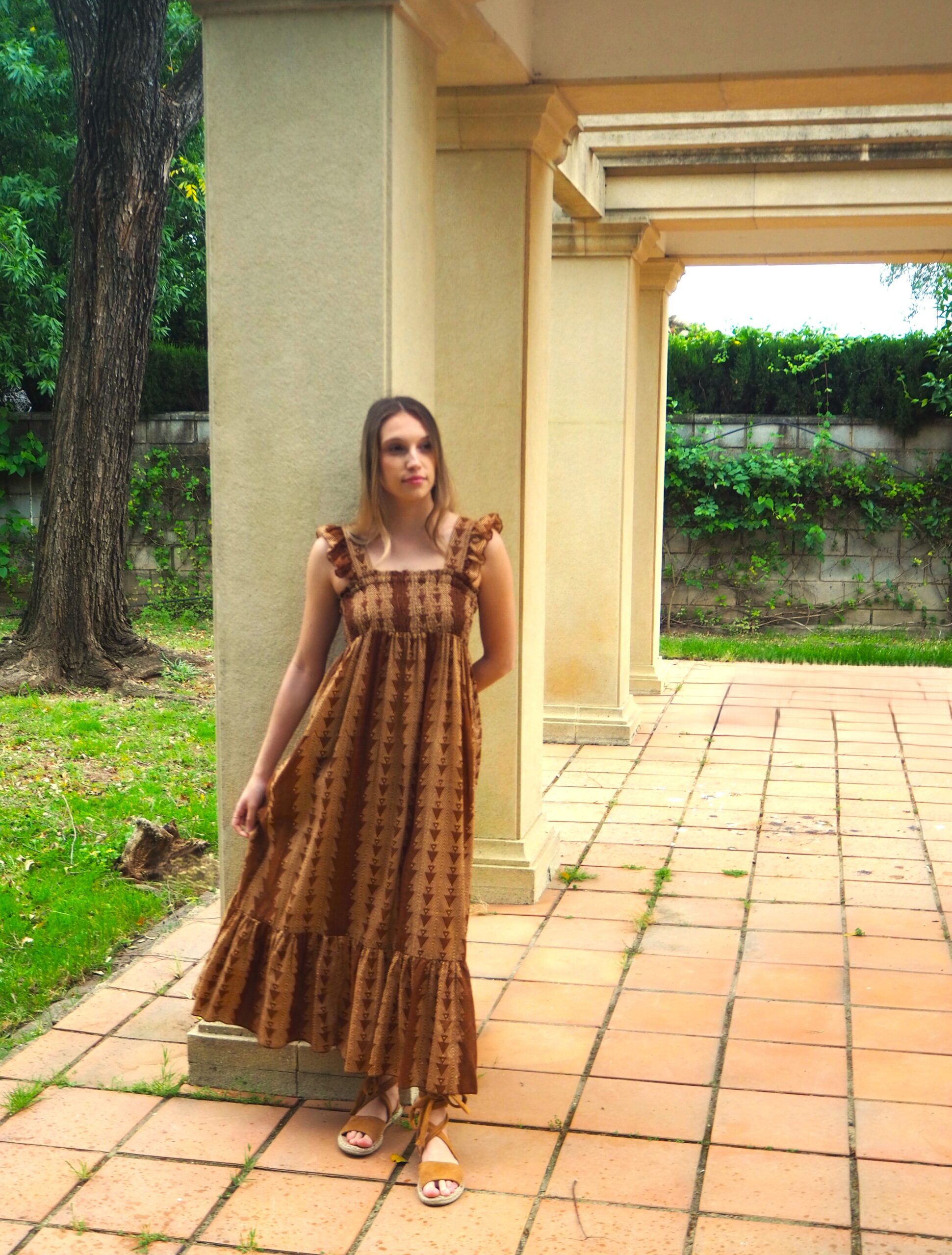 Vestido midi de tirantes etnico - Imagen 6