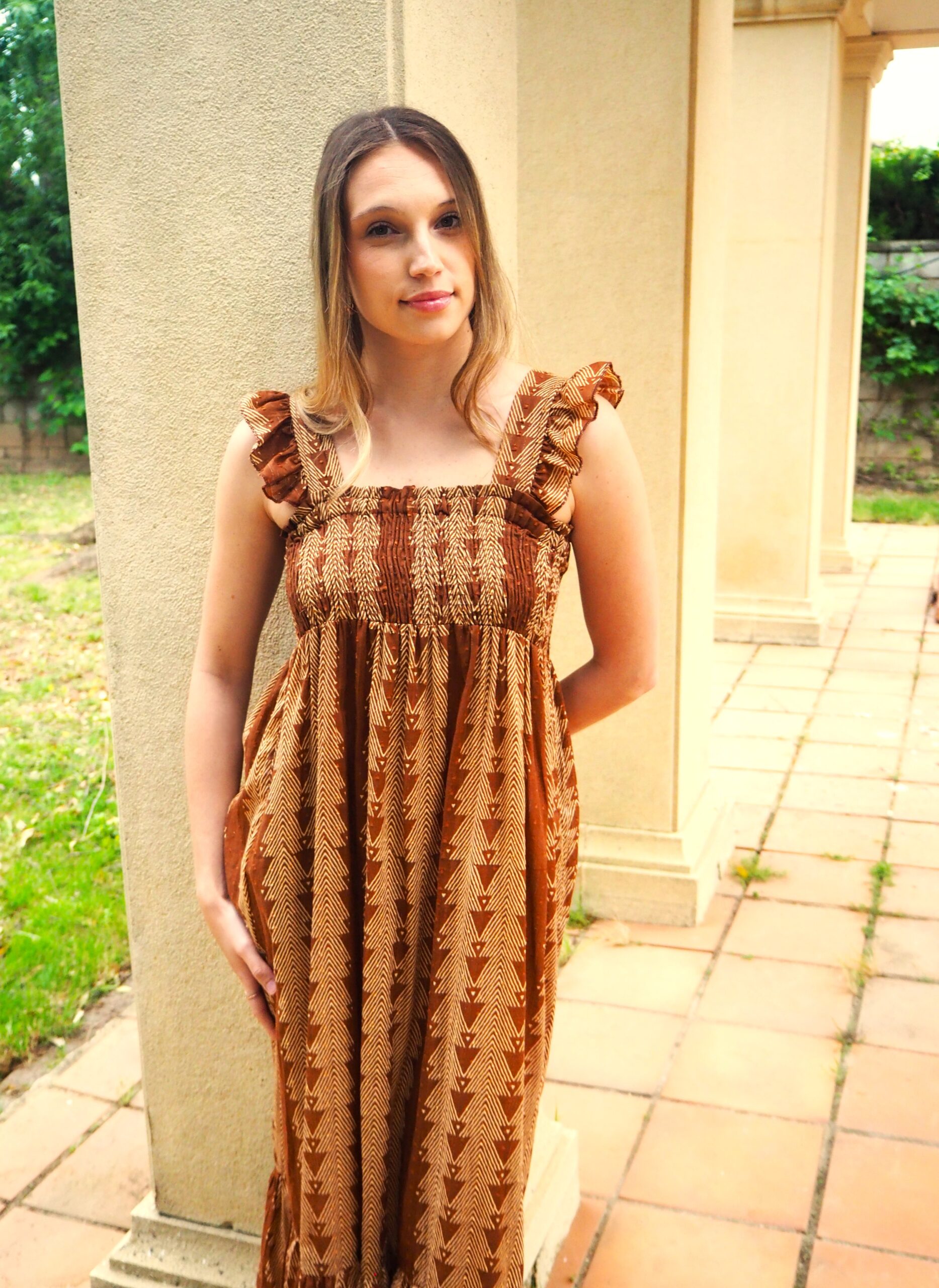 Vestido midi de tirantes etnico - Imagen 2