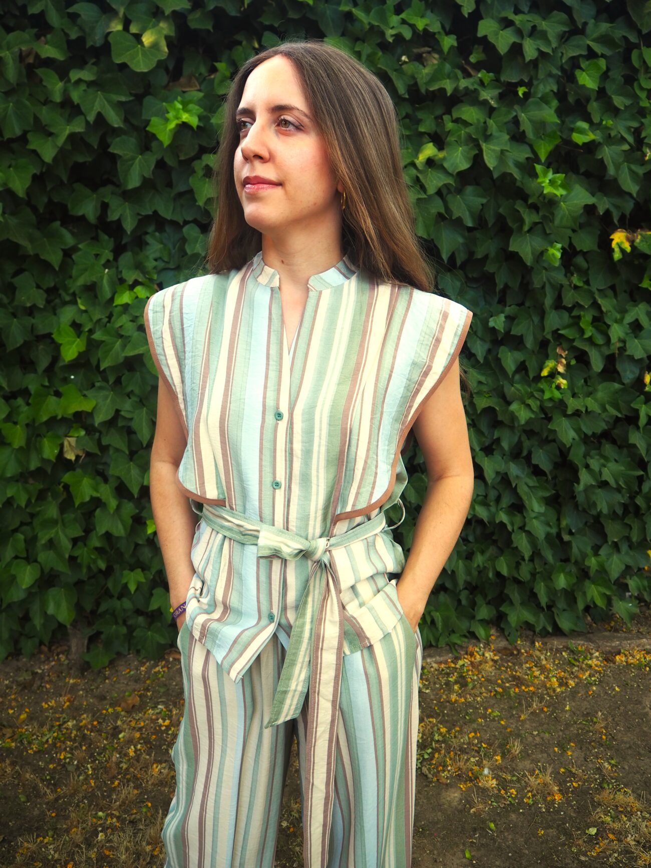 Conjunto dos piezas de rayas mujer